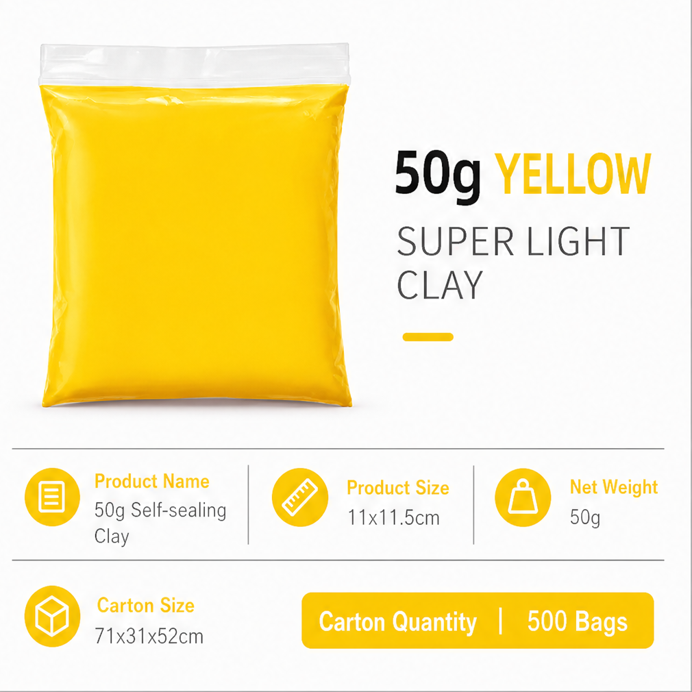 50g Super Light Air Dry Modeling Clay, Non Toxic DIY Soft Clay, Filler for Handmade Squishy & Slime, Craft Supplies