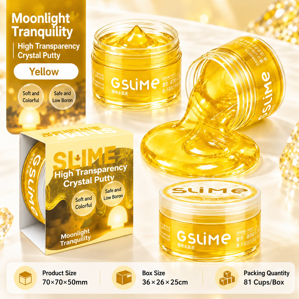 High Clear Crystal Slime, Aesthetic Bubble Slime DIY Stress Relief Putty, Non Sticky Sensory Fidget Toy for Adults