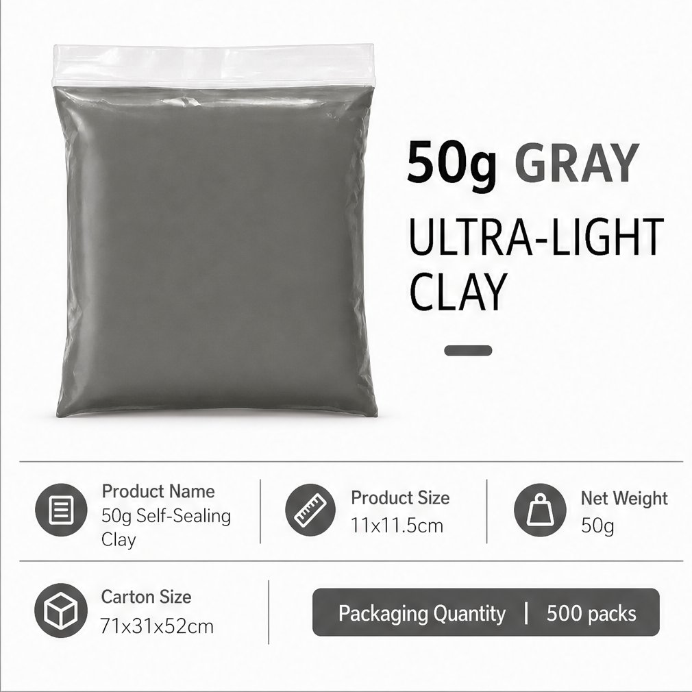 50g Super Light Air Dry Modeling Clay, Non Toxic DIY Soft Clay, Filler for Handmade Squishy & Slime, Craft Supplies