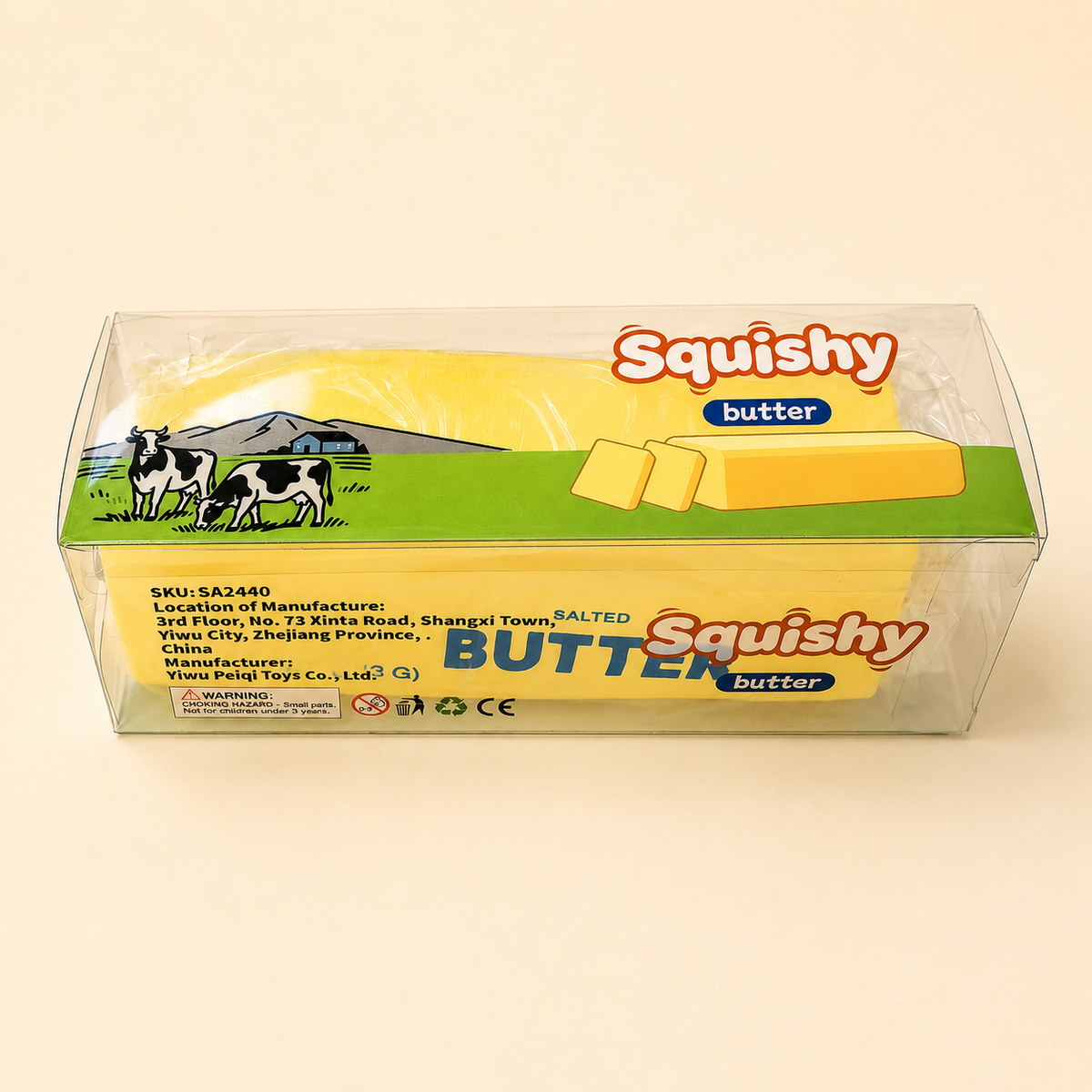 Handcrafted Clear Butter Stick Squishy |Thin‑Skin Vaseline Texture Non‑Spring‑Back Moldable Anxiety Relief Squeeze