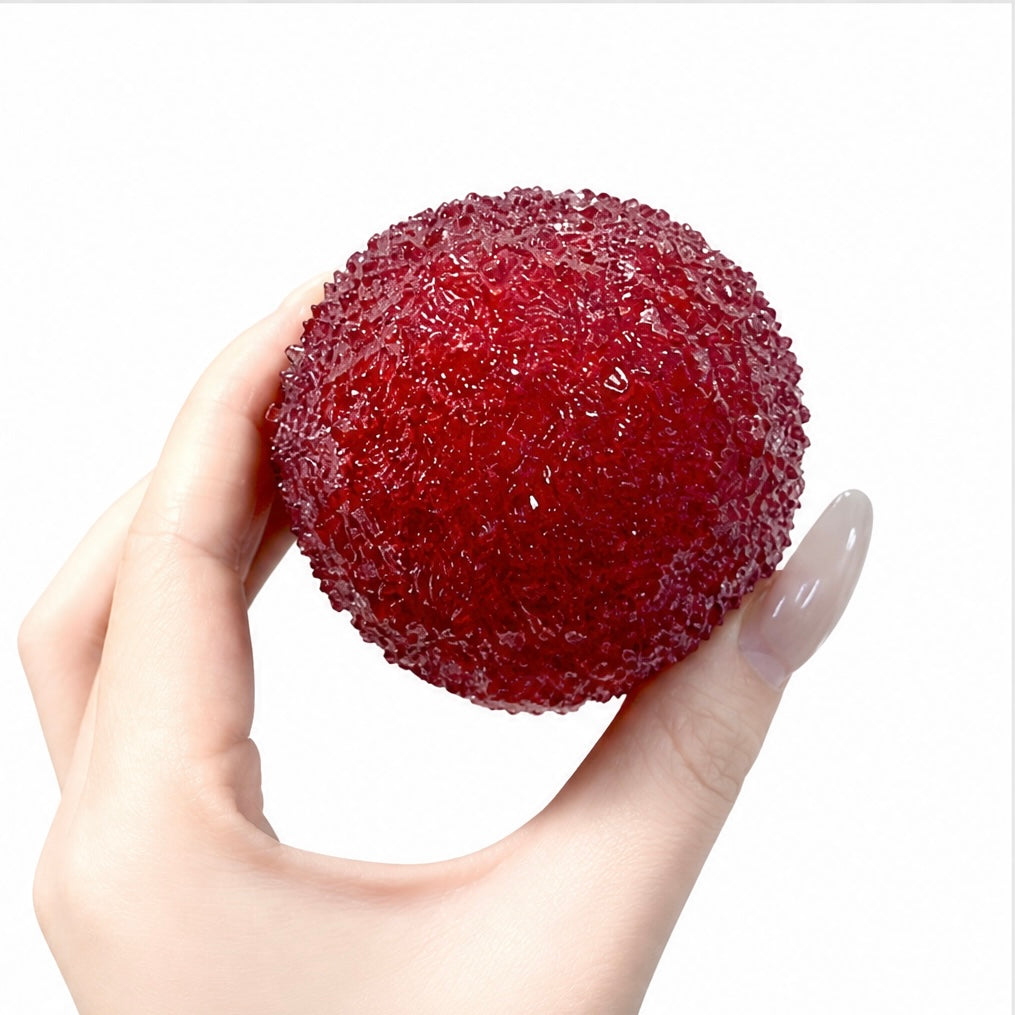 Chiboki Red Bayberry Ice‑Slush Squishy|Snow‑Crunch Auditory Feedback Moldable Non‑Rebound Handmade Squeeze Fidget