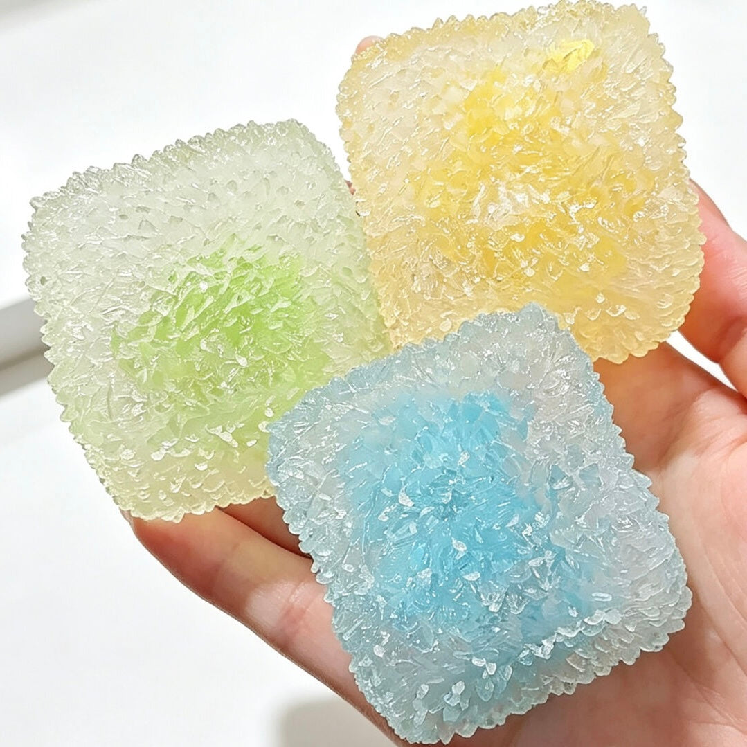Sugar Cube Squeeze Fidget| Vaseline Soft Deformable Handmade Squishy for adults