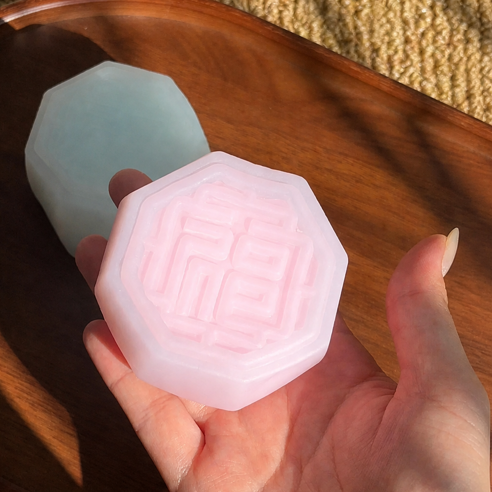 Handmade Snow Skin Mooncake Silicone Squishy, Soft Kneadable Fidget Squeezer for Stress & Anxiety Relief, Adult Collectible