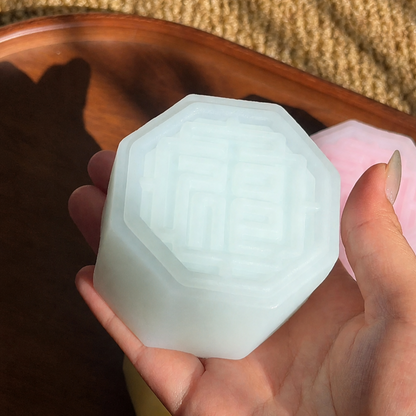 Handmade Snow Skin Mooncake Silicone Squishy, Soft Kneadable Fidget Squeezer for Stress & Anxiety Relief, Adult Collectible