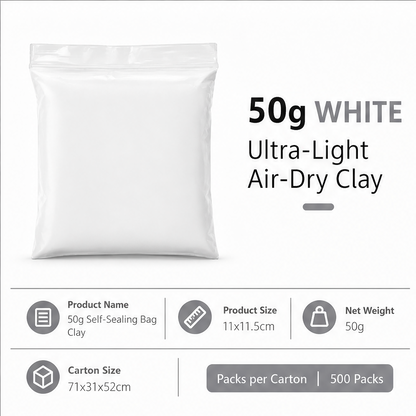 50g Super Light Air Dry Modeling Clay, Non Toxic DIY Soft Clay, Filler for Handmade Squishy & Slime, Craft Supplies