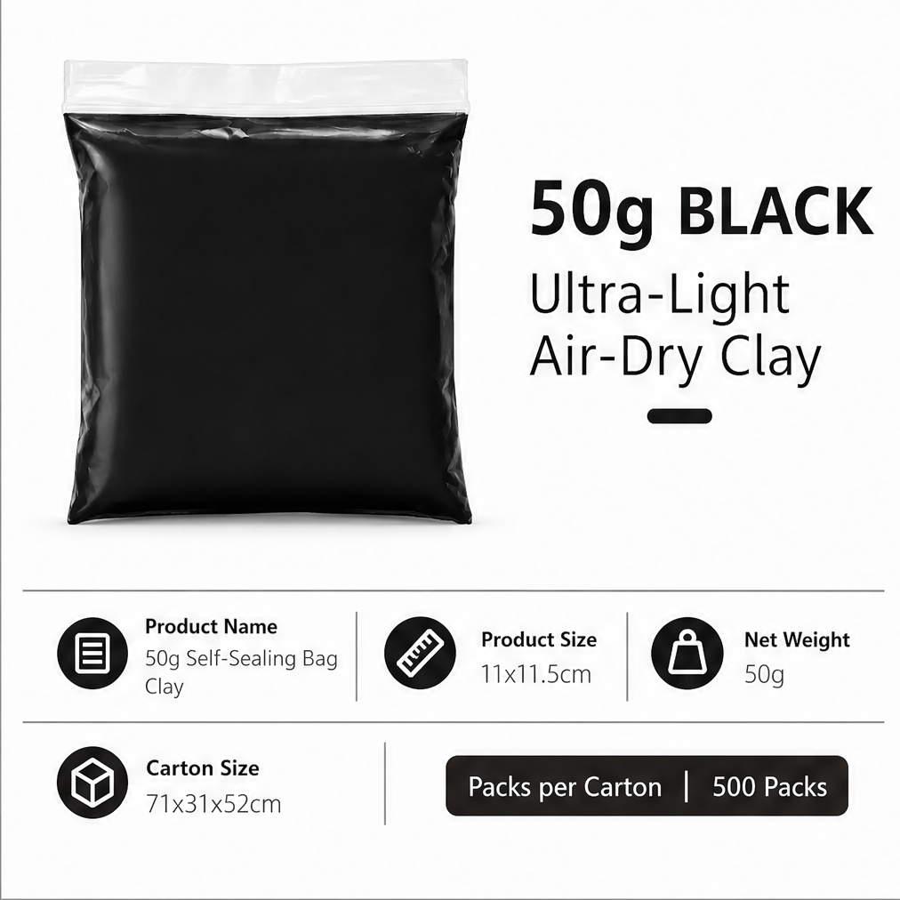 50g Super Light Air Dry Modeling Clay, Non Toxic DIY Soft Clay, Filler for Handmade Squishy & Slime, Craft Supplies