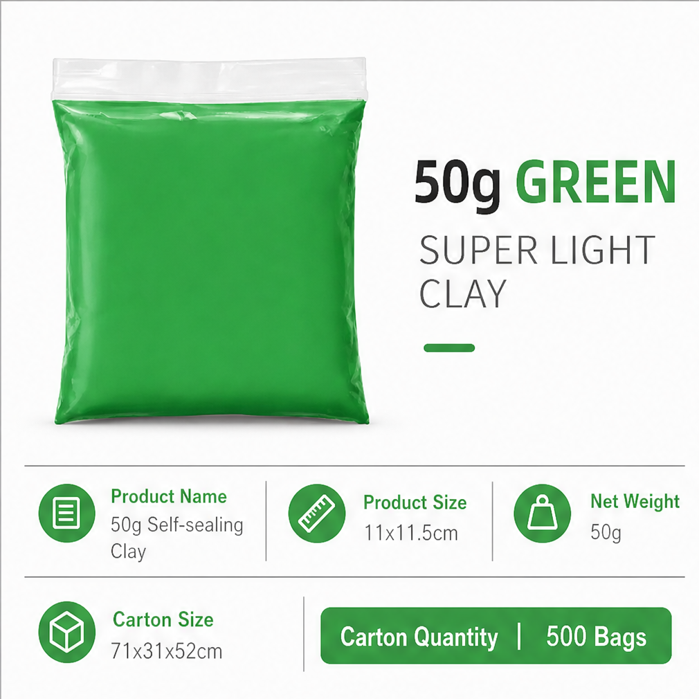 50g Super Light Air Dry Modeling Clay, Non Toxic DIY Soft Clay, Filler for Handmade Squishy & Slime, Craft Supplies