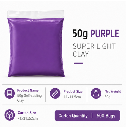 50g Super Light Air Dry Modeling Clay, Non Toxic DIY Soft Clay, Filler for Handmade Squishy & Slime, Craft Supplies