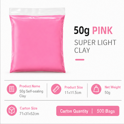 50g Super Light Air Dry Modeling Clay, Non Toxic DIY Soft Clay, Filler for Handmade Squishy & Slime, Craft Supplies