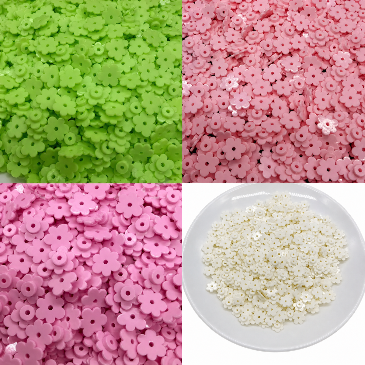 6-Petal Flower Building Block Charms, Slime Filler Beads, Compatible Brick Accessories for DIY Handmade Stress Ball