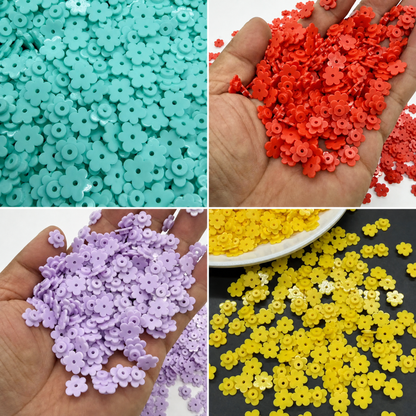 6-Petal Flower Building Block Charms, Slime Filler Beads, Compatible Brick Accessories for DIY Handmade Stress Ball