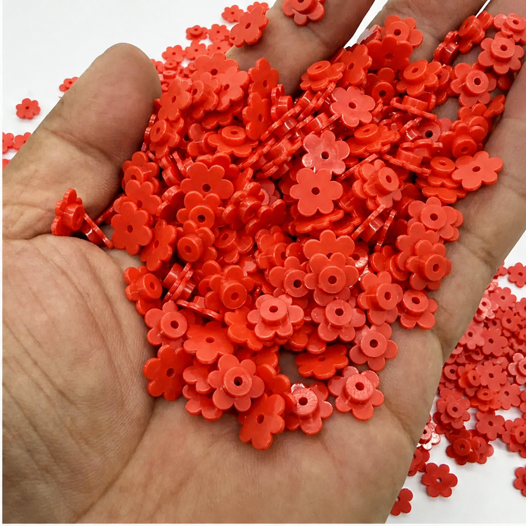 6-Petal Flower Building Block Charms, Slime Filler Beads, Compatible Brick Accessories for DIY Handmade Stress Ball