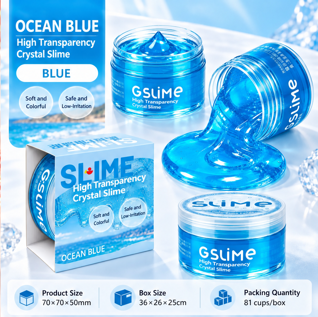 High Clear Crystal Slime, Aesthetic Bubble Slime DIY Stress Relief Putty, Non Sticky Sensory Fidget Toy for Adults