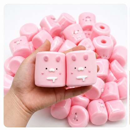 Cute Animal Marshmallow Empty Squishy Shell, Bunny & Chick Hollow Squeeze Ball Skin, DIY Handmade Squishy Filling Toy Supplies