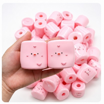 Cute Animal Marshmallow Empty Squishy Shell, Bunny & Chick Hollow Squeeze Ball Skin, DIY Handmade Squishy Filling Toy Supplies