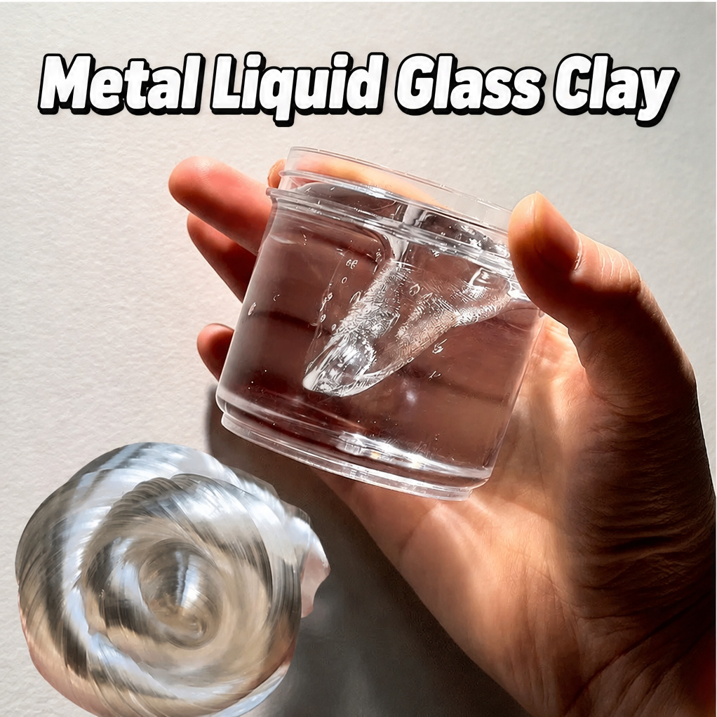 Liquid Glass Clay Non-Newtonian Fluid, Clear Stretch Slime Filler for Handmade Squishy