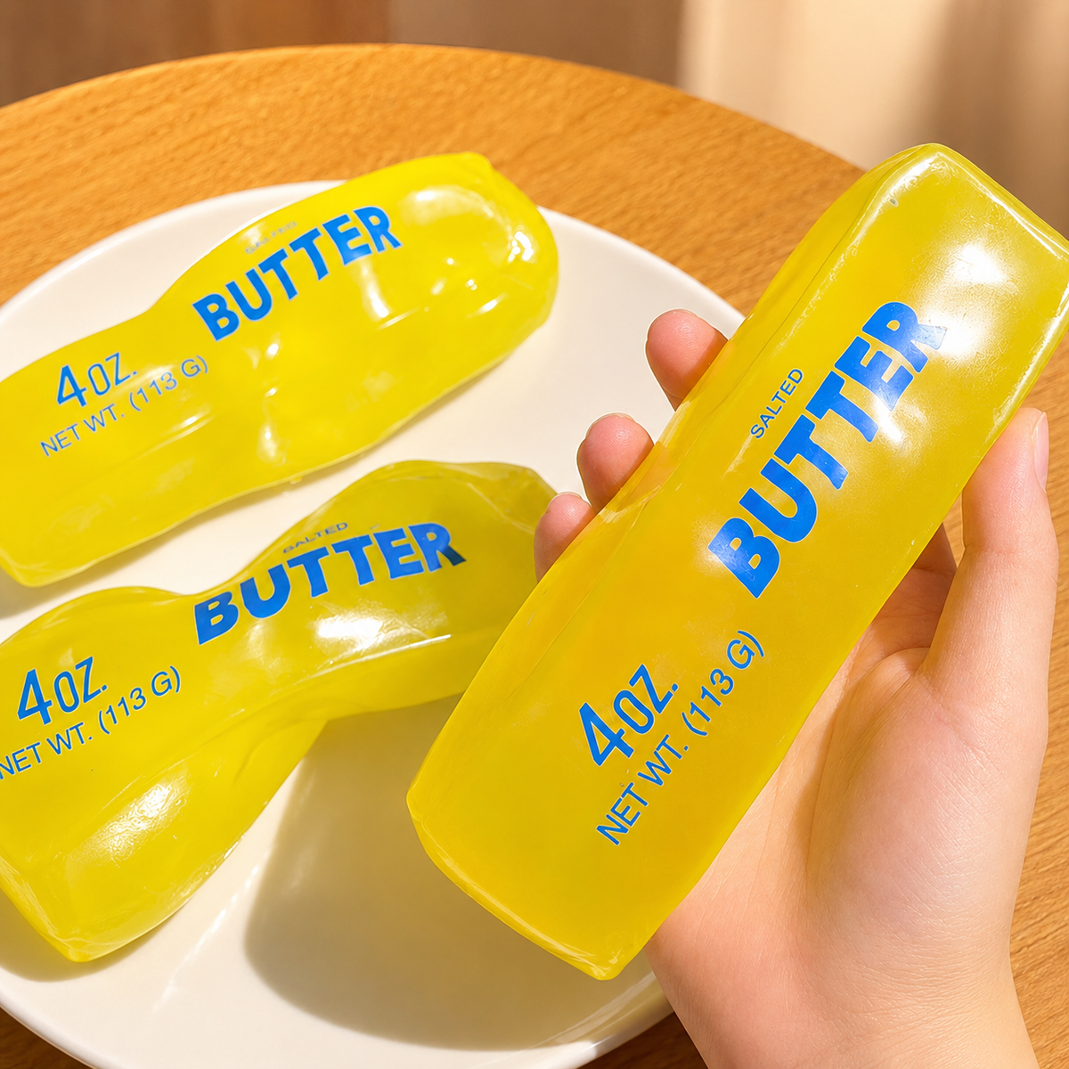Handcrafted Clear Butter Stick Squishy |Thin‑Skin Vaseline Texture Non‑Spring‑Back Moldable Anxiety Relief Squeeze