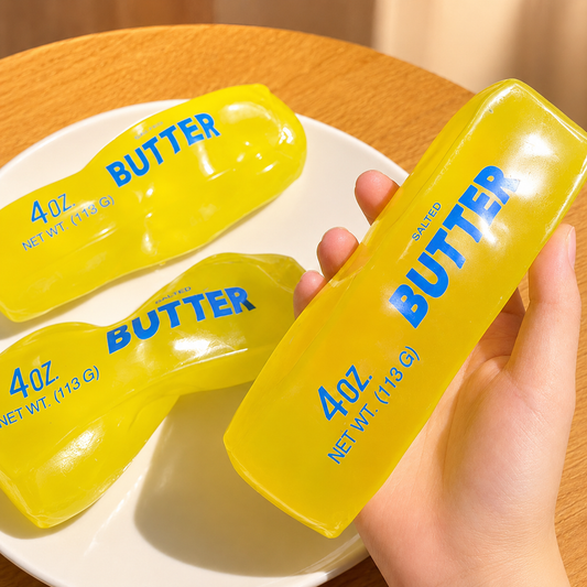 Handcrafted Clear Butter Stick Squishy |Thin‑Skin Vaseline Texture Non‑Spring‑Back Moldable Anxiety Relief Squeeze