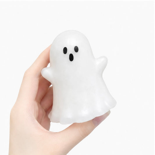 Handcrafted Halloween Ghost Squishy | Moldable Non‑Rebound Holiday Desk Ornament Tactile Squeeze Fidget