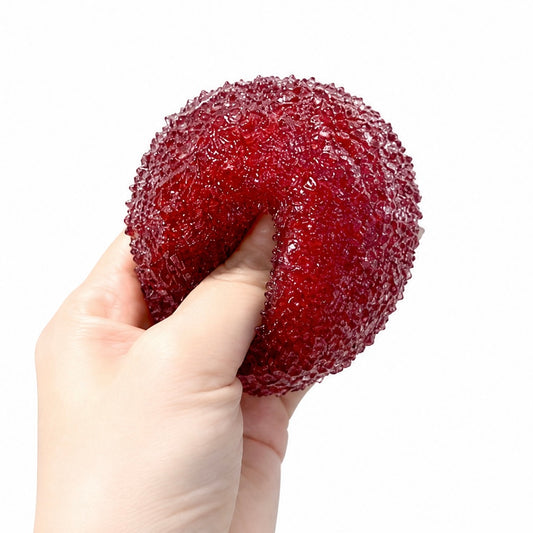 Chiboki Red Bayberry Ice‑Slush Squishy｜Snow‑Crunch Auditory Feedback Moldable Non‑Rebound Handmade Squeeze Fidget