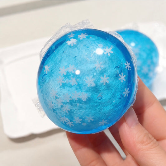 Snowflake Ice Sand Crispy Squeeze Ball | Non-Bouncy Handmade for Adult Stress Relief Fidget Squishy