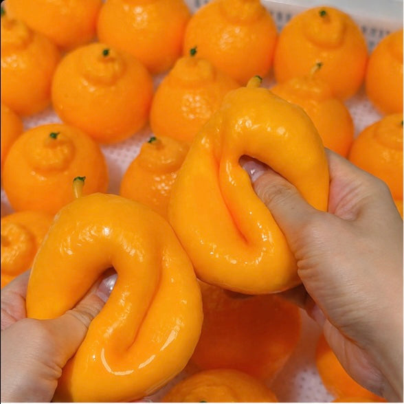 Satisfying Crunchy Orange Squeeze Fidget| Slow squishy with Crispy Butter Block Filling for Adults