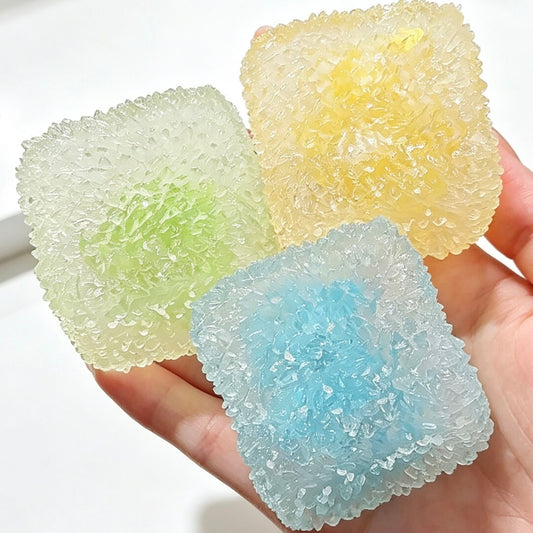 Sugar Cube Squeeze Fidget| Vaseline Soft Deformable Handmade Squishy for adults