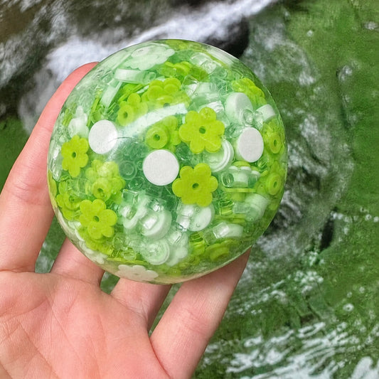 Green Resin Crispy Handmade Ball squishy, Satisfying Crispy Texture Squeeze Fidget