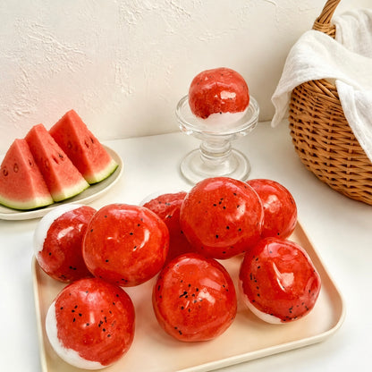 6cm Watermelon Coconut Ice Slush Handmade Squishy, Vaseline Filled Weak-Force Moldable squeeze Fidget