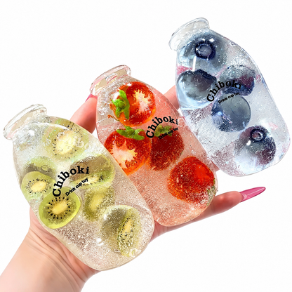 Chiboki Glass‑Fruit‑Candy‑Bottle Squishy | Handmade Moldable Vaseline‑Texture Fidget Stress Relief Toy|weak grip squishy
