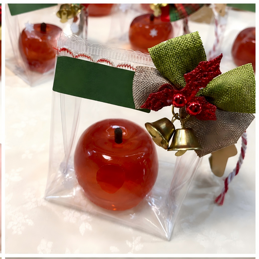 Handmade Christmas Red Apple Silicone Squishy | Realistic Fruit Replica Stress Relief Fidget Toy for Adult Collection