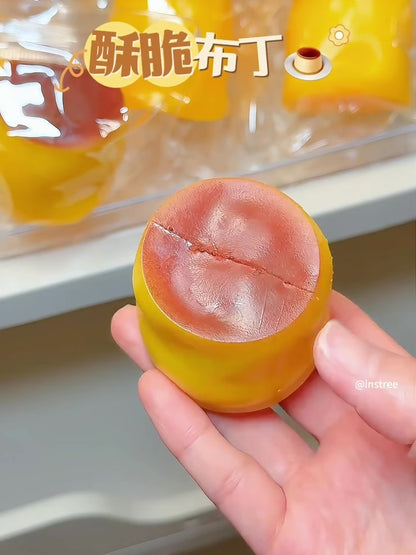 Caramel Pudding Squishy, Ultra Slow Recovery Squeeze with Crispy Butter Block Filling