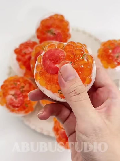 Imitation Roe Sushi squishy, 6cm Vaseline Filled Moldable Tactile Squeeze Fidget