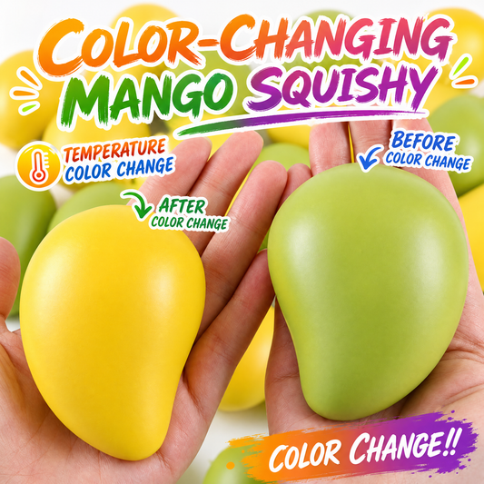 Novelty Color‑Changing Mango Squishy｜Moldable Non‑Rebound Realistic Fruit crunchy sqeeze